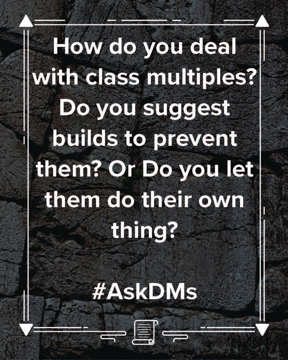 WizDiceOfficial's tweet photo. It's time for our semi-weekly segment #AskDMsΒ π§ββοΈ
Let us know about your experiences with Class multiples!
#ttrpg #gaming #wizdice https://t.co/v7dOOJu9yA