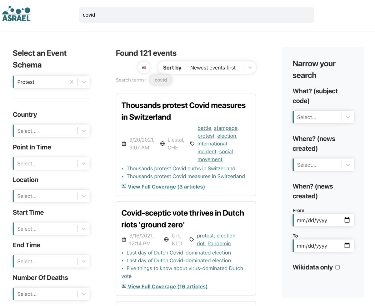 Imagine a search engine for news backed by structured data for events. Search and filter for event types and dimensions of newsworthiness. It exists here: asrael.eurecom.fr/search-engine/… via <a href="/rtroncy/">Raphaël Troncy</a>