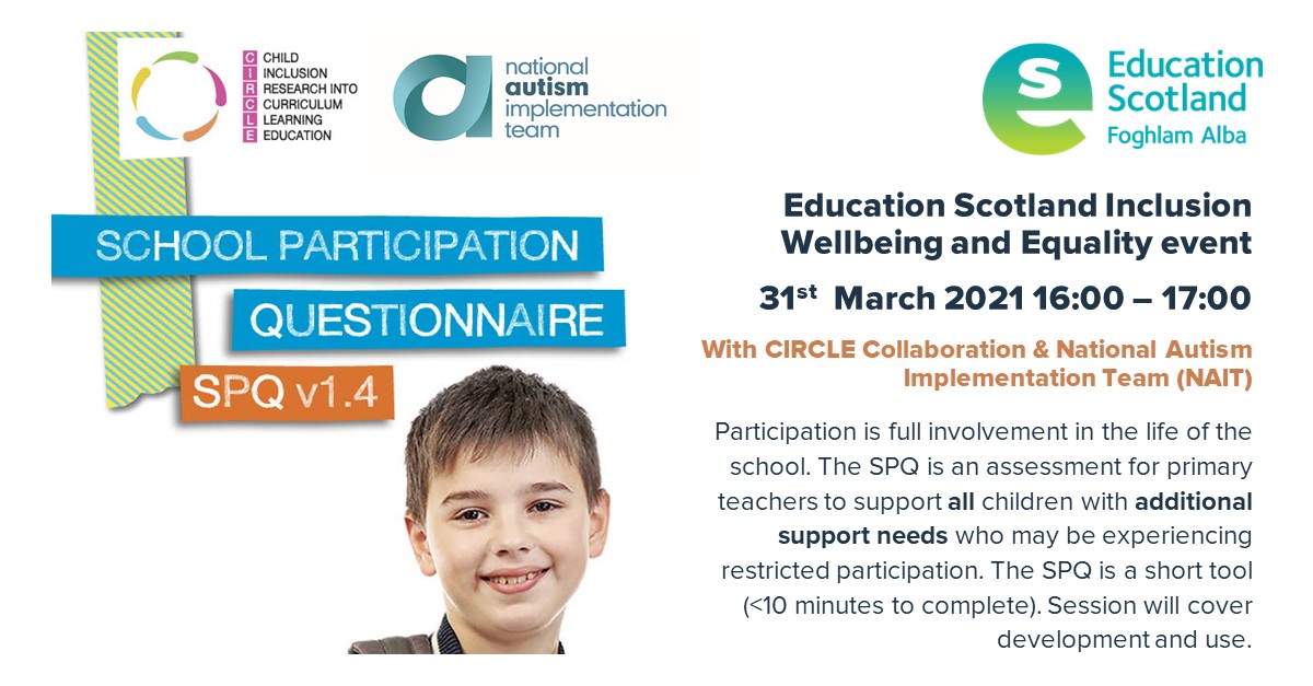 NAITScotland (@naitscotland) on Twitter photo Hear more about the new School Participation Questionnaire to understand additional support needs (5-12 years)?
Recorded webinar: youtu.be/MQI59wOl5nM
Download the SPQ: thirdspace.scot/circle/educati…
<a href="/CIRCLECollabor1/">CIRCLE Collaboration</a> <a href="/Aspep1/">ASPEP</a>
<a href="/ESInclusionTeam/">EdScot Inclusion Wellbeing & Equalities</a> <a href="/RCSLT/">RCSLT 💙</a> <a href="/RCOT_CYPF/">RCOT CYPF</a> <a href="/camhsahp/">Scottish CAMHS AHP Leadership Group</a> <a href="/ScotGovEdu/">ScotGov Education</a> Hear more about the new School Participation Questionnaire to understand additional support needs (5-12 years)?
Recorded webinar: youtu.be/MQI59wOl5nM
Download the SPQ: thirdspace.scot/circle/educati…
<a href="/CIRCLECollabor1/">CIRCLE Collaboration</a> <a href="/Aspep1/">ASPEP</a>
<a href="/ESInclusionTeam/">EdScot Inclusion Wellbeing & Equalities</a> <a href="/RCSLT/">RCSLT 💙</a> <a href="/RCOT_CYPF/">RCOT CYPF</a> <a href="/camhsahp/">Scottish CAMHS AHP Leadership Group</a> <a href="/ScotGovEdu/">ScotGov Education</a>
