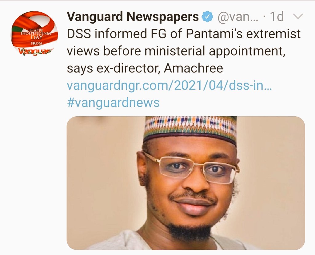 realnickiagums's tweet photo. Like political god_father like son..
Like @MBuhari like @DrIsaPantami.

The person who prayed for Allah to give victory to #Taliban and #al_qaeda is the same person in charge of your data..
May God forgive you for lack of knowledge as a believer of #OneNigeria.. https://t.co/sN2OdXfUrQ