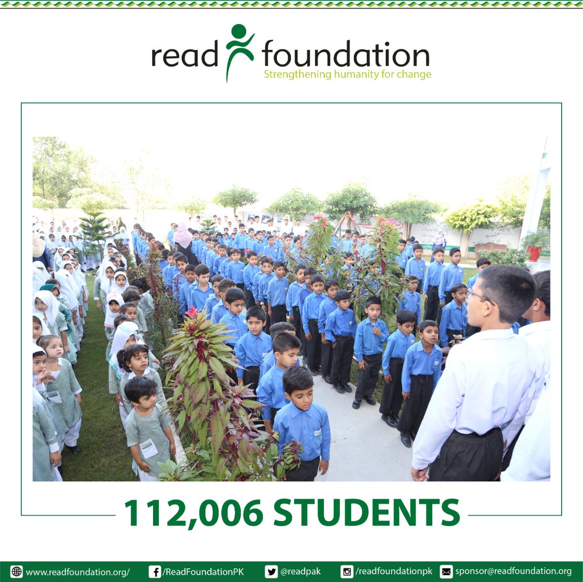READPak's tweet photo. More than 112,006 students are getting Quality Education in our 390 Schools. 
#zakat4readfoundation https://t.co/IwL20Q5LaJ