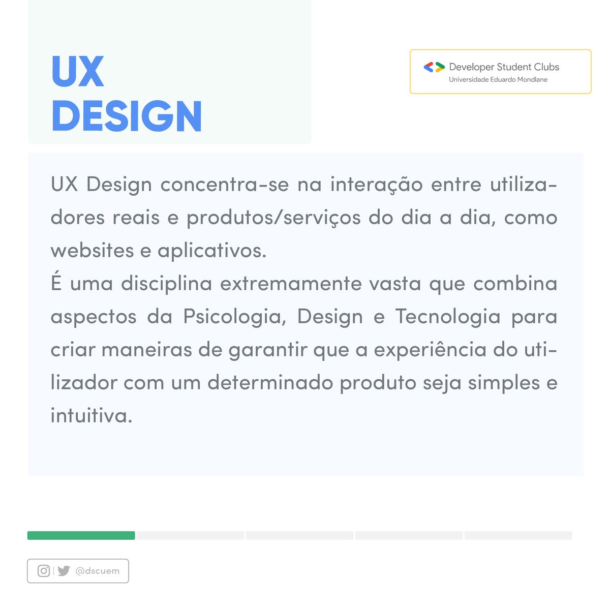 gdscuem's tweet photo. É amante de tecnologia mas não é muito fã de programação? Conheça algumas áreas em TI que não envolvem directamente a programação e veja que é possível estar envolvido com o mundo tecnológico de diversas formas👌🏽 

#dscuem https://t.co/loprE70Mei