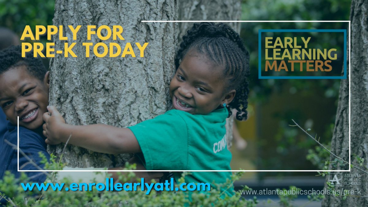 Kate B (@kateb__44) on Twitter photo 🚸ATL Parents🚸 Do you have a 4yo? Have you applied for Pre-K?? Lots of open seats 2️⃣1️⃣-2️⃣2️⃣ school year🏫 ❕APPLY TODAY❕
🔗enrollearlyatl.com🔗
#Atlanta #Atl <a href="/apsupdate/">ATL Public Schools</a> 🚸ATL Parents🚸 Do you have a 4yo? Have you applied for Pre-K?? Lots of open seats 2️⃣1️⃣-2️⃣2️⃣ school year🏫 ❕APPLY TODAY❕
🔗enrollearlyatl.com🔗
#Atlanta #Atl <a href="/apsupdate/">ATL Public Schools</a>