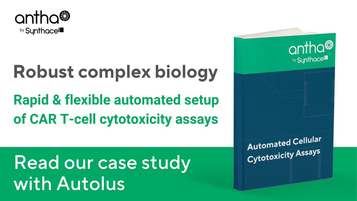 synthace's tweet photo. We collaborated with #Autolus to automate the setup of complex #cytotoxicity assays in their lab easily, rapidly, and with the flexibility required for therapy development. Read our #CaseStudy to learn more👉https://t.co/LFkfpcbzJZ
#CGT #Automation #ComputerAidedBiology #Biotech https://t.co/sIOYzHhJLC