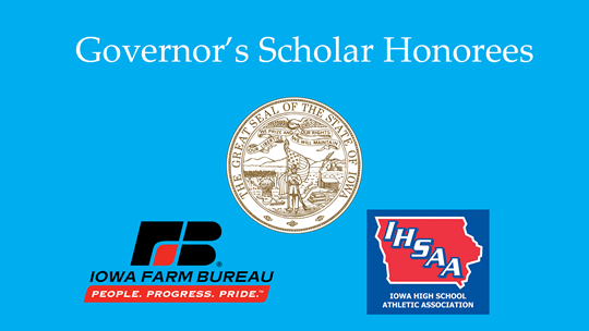 IHSAA's tweet photo. The 2021 Iowa Governor's Scholar award list is here! Each year with title sponsor @IowaFarmBureau, we honor the top academic achieving seniors as selected by their member school.
Excited to be back in-person this Sunday with @IAGovernor and @IALtGov!
➡️https://t.co/pQseIVHbsY https://t.co/yA173tZ9Sl