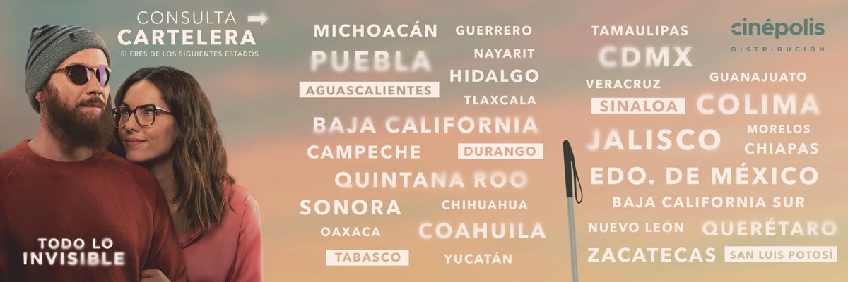 Cinépolis Distribución (@cinepolisdist) on Twitter photo Busca tus boletos para ver #TodoLoInvisible en los cines de estos estados
Consulta cartelera #SoloEnCines
#CineMexicano #CinépolisDistribución #Peliculas #Familia #Amor #Accidente #Reencuentro <a href="/Delamori/">Barbara Mori</a> <a href="/aribrickman/">Ari Brickman</a> <a href="/JMdeTavira/">Jose Maria de Tavira</a> Busca tus boletos para ver #TodoLoInvisible en los cines de estos estados
Consulta cartelera #SoloEnCines
#CineMexicano #CinépolisDistribución #Peliculas #Familia #Amor #Accidente #Reencuentro <a href="/Delamori/">Barbara Mori</a> <a href="/aribrickman/">Ari Brickman</a> <a href="/JMdeTavira/">Jose Maria de Tavira</a>