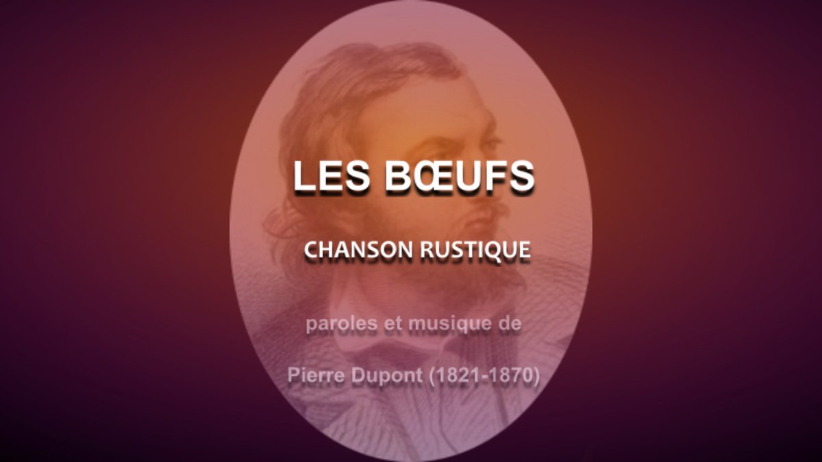 corpsyphonie's tweet photo. Pour le bicentenaire de la naissance de Pierre Dupont à Lyon le 23 avril 1821, retrouvez ou découvrez, écoutez ou chantez l’œuvre composée en 1845 qui le rendit célèbre : Les bœufs, chanson rustique.

https://t.co/h47s5GItX9 https://t.co/ToNGOYRkHw