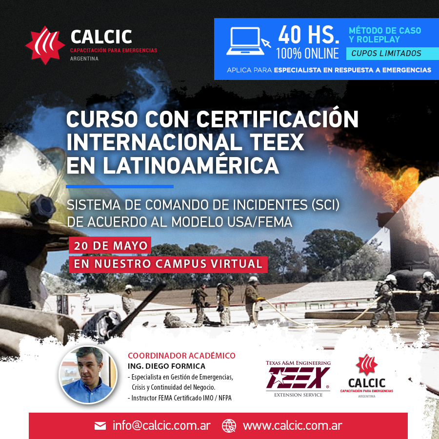 CALCICsa's tweet photo. SISTEMA DE COMANDO DE INCIDENTES - CAMPUS VIRTUAL

Capitalizá la experiencia y el conocimiento de profesionales altamente capacitados. Trabajá sistemáticamente en tiempos de paz para evitar el riesgo de improvisación en tiempos de respuesta.

Más info: https://t.co/bhABAu0Gul https://t.co/6Xs4KmrxE9