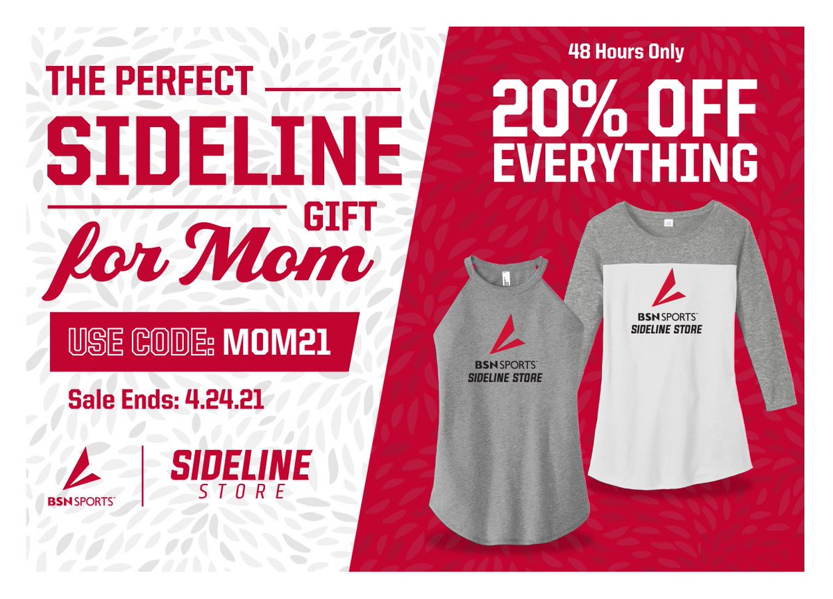 Still need a Mother’s Day gift ? Look no further! 
Get 20% off the perfect gift for mom!

sideline.bsnsports.com

#BSNSPORTS #SidelineStore #SpiritWear #FanWear #FanGear #Mom #MothersDay #Gift