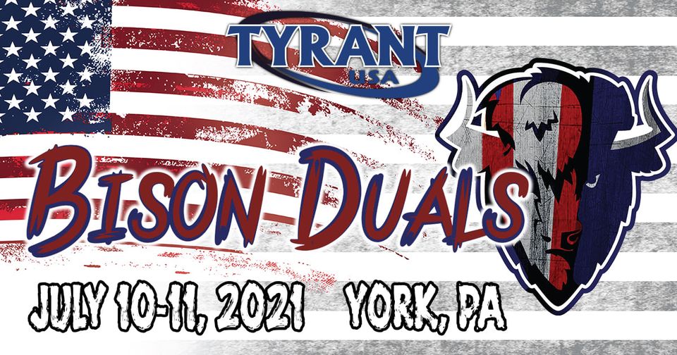 BisonLegEvents's tweet image. Bison Duals &amp;amp; Open in York, PA
July 10-11
3rd &amp;amp; under
6th &amp;amp; under
8th &amp;amp; under
8th-12th 
Girls K-8th 
Open
Boys- 8U, 10U, 12U, 14U, 16U, 18U
Girls- 8U, 10U, 12U, 14U, 16U, 18U
Call/Text (833) TYRANT1
Email info@tyrantwrestling.com
Visit tyrantwrestling.com/bison 
#tyrantwrestling