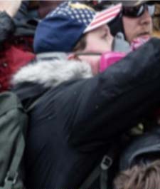 FBI's tweet image. The #FBI is seeking information that leads to the identification of individuals who took part in the violence at the U.S. Capitol on January 6. If you recognize this participant, submit a tip at tips.fbi.gov, and refer to photo 330.