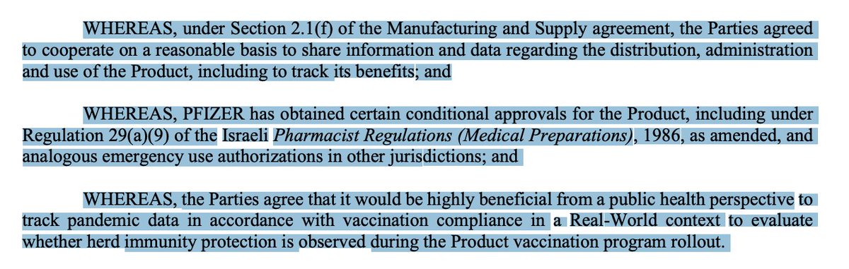 25/:  @netanyahu: “Israel has committed to send Pfizer data & details [...] gathered for them: consequences of the inoculations, side effects,[...] pre existing conditions etc. The agreement [...] details the various parameters that will be sent to Pfizer." http://bit.ly/30kE4Fs 