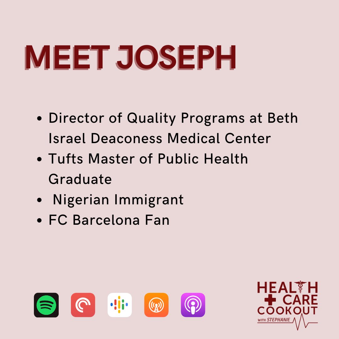 HCCookout's tweet photo. Ep. 8: Quality Improvement in Healthcare with Joseph Ogbonna, MPH🎙⚕️
Follow us on Instagram @healthcarecookout and Twitter @HCCookout. Email any questions to healthcarecookout@gmail.com. 

Listen here: https://t.co/4XzfU0wzNW https://t.co/CoQc6c0FJ8