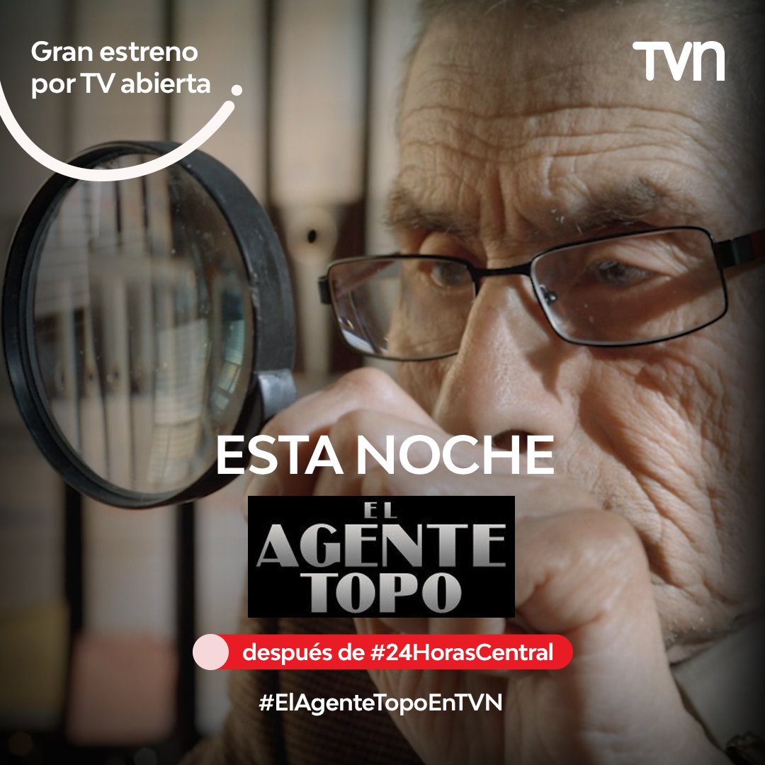 TVN's tweet photo. ¡HOY El Agente Topo por TVN! 🔍
En la antesala del Oscar, la célebre ficción de Maite Alberdi, reconocida internacionalmente, será estrenada por TVN esta noche en horario estelar después de #24HorasCentral.
#ElAgenteTopoEnTVN 😍 https://t.co/8e4JxpPffK