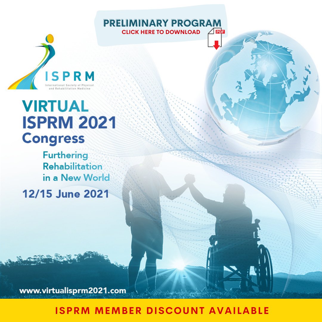 ISPRM's tweet image. 👩‍⚕👨‍⚕ VIRTUAL ISPRM 2021 CONGRESS
🛑🛑 2 DAYS TO GO !
⏩⏩ Only two days left to submit your paper
🕛 DEADLINE FOR POSTER SUBMISSION IS APRIL 25  (23:59:59 CEST)

✅ Register here: virtualisprm2021.com/registration/

#SCI #JISPRM #ISPRM #physiatry #PRM #PMR #Rehabilitation