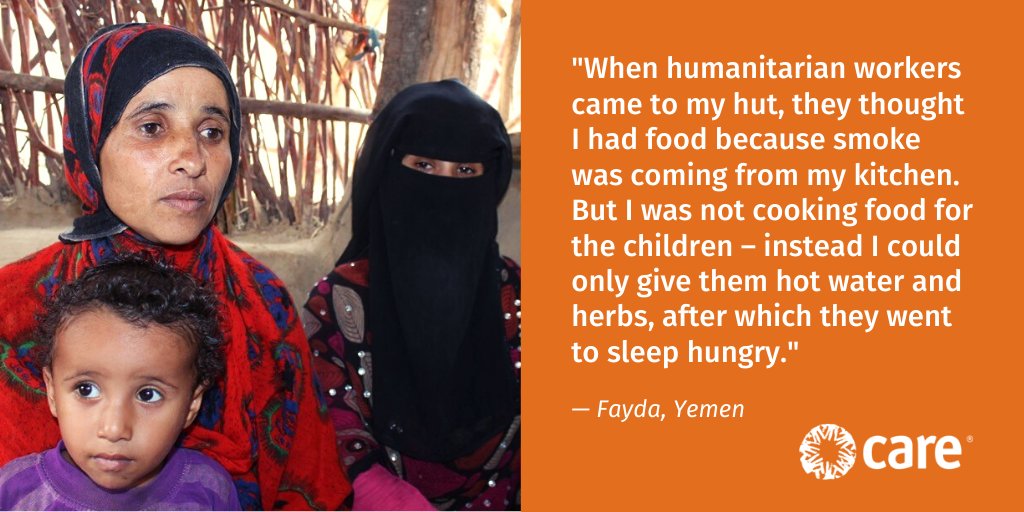 Women and girls make up 62% of the 4 million people with acute malnutrition in  #Yemen.  @DominicRaab tell us again that "no one is going hungry" when children like Fayda's are going to bed without food.  #odacuts  #UKAid  #NeverMoreNeeded