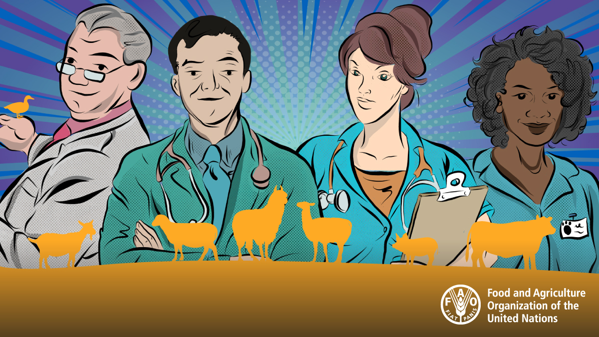 Veterinarians are our #OneHealth heroes!

Join @FAO in celebrating all veterinary professionals this #WorldVeterinaryDay.

Learn more:
🌐 bit.ly/3apbEzt
🌐 bit.ly/2P1xfql

#AnimalHealth #AnimalDiseases