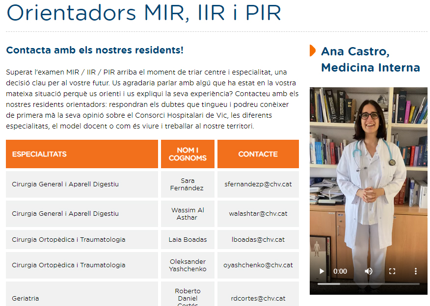 ResidentsCHV's tweet photo. 📢 #MIR, #IIR, #PIR arriba el moment de triar centre i especialitat. Us agradaria parlar amb algú que ha estat en la vostra mateixa situació perquè us expliqui la seva experiència? Contacteu amb els nostres residents ORIENTADORS i respondran els dubtes
https://t.co/NSiGSxHVZ8 https://t.co/EMpySk8g1L