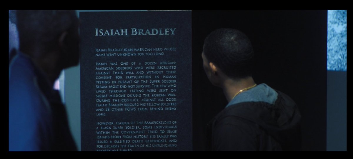  #TFATWS    #FalconAndWinterSoldierFinale  " #IsaiahBradley is an American hero whose name went unknown for too long. Isaiah was one of a dozen African-American soldiers who were recruited against their will and without their consent for participation in human testing...+