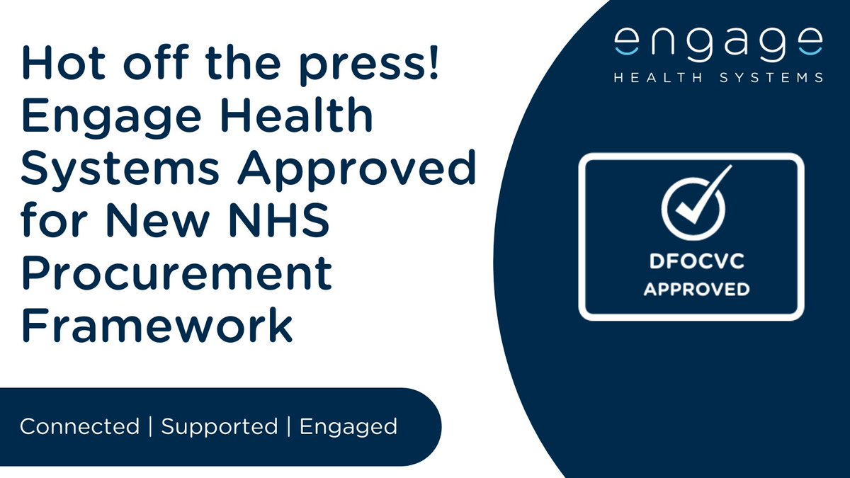 engagehealth's tweet image. 📣Today, we're announcing that Engage Consult and new online and video care referral service, Engage CRS, have been approved for the NHS Digital First, Online Consultation and Video Consultation (DFOCVC) Framework. 
Read our press release ➡️ ow.ly/GjJV50Ew56L
#DFOCVC #NHS