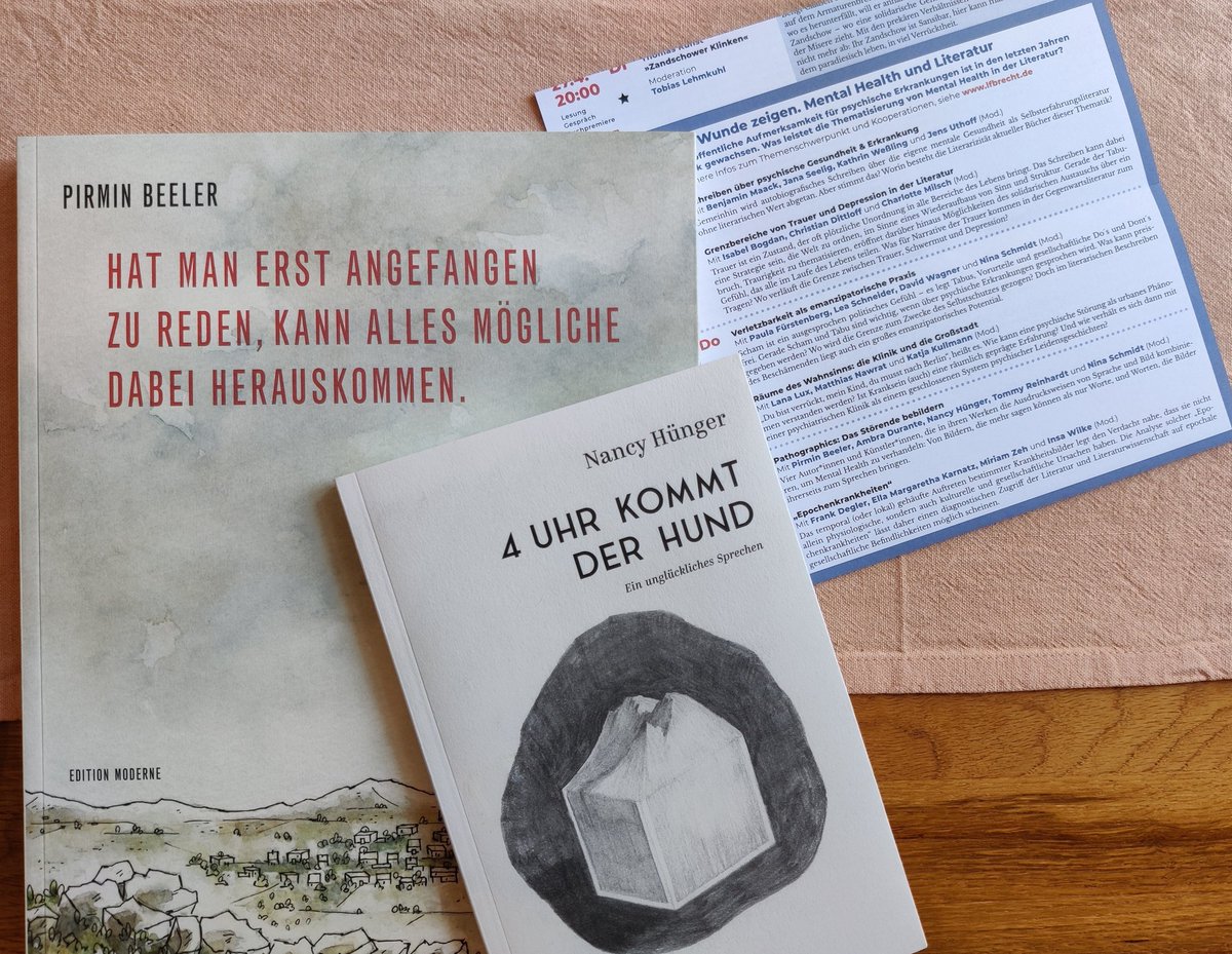 schmidt20_nina's tweet photo. So, hab diese Woche alle Vorgespräche eingetütet - heute zum Beispiel mit der Dichterin Nancy Hünger und dem Comiczeichner Pirmin Beeler - und jetzt freue ich mich einfach nur noch auf die Veranstaltungen vom 28. bis 30.4. im Brecht-Haus. #pathographics #mentalhealth https://t.co/Irx1FvFcmS