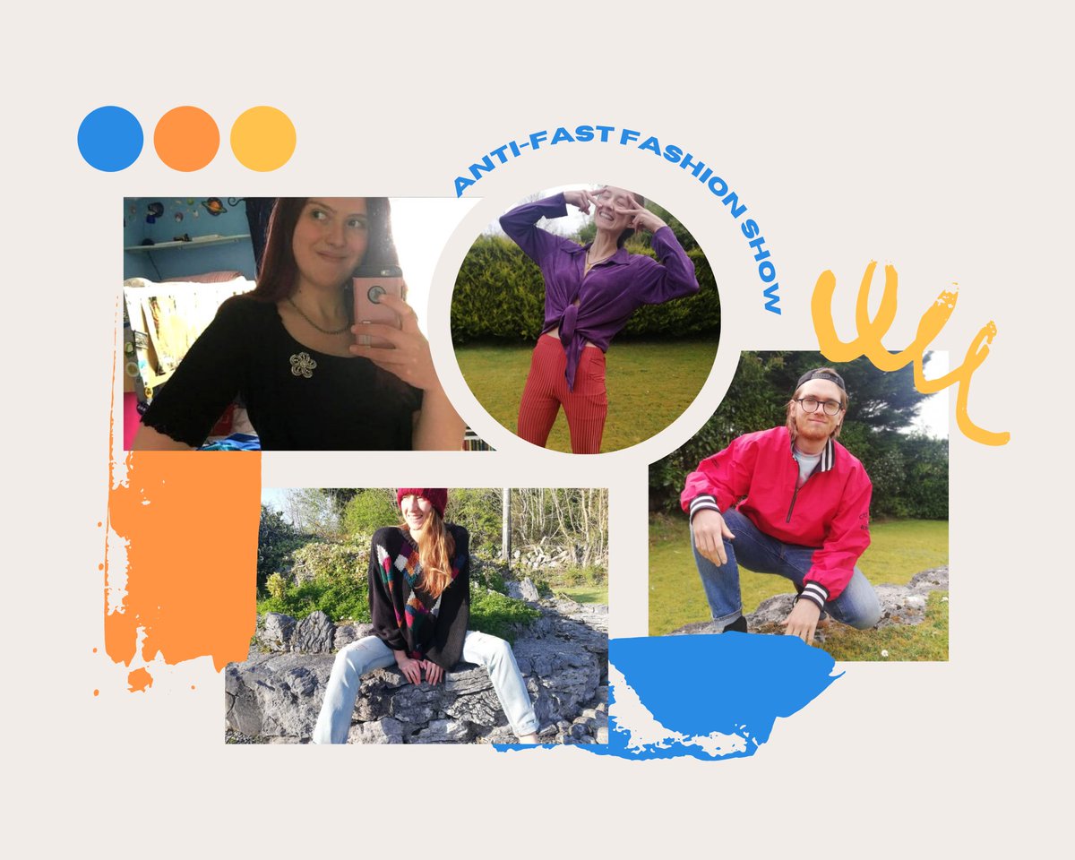 Great entries so far for our #AntiFastFashionShow! Here's a preview of some STELLAR outfits on display-all from charity shops or hand-me-downs! Good for your💳, good for🌍, & trendy. What could be better?

Be sure to send in your submissions by tonight!
#NUIGEarthDay #NUIGWhatsOn