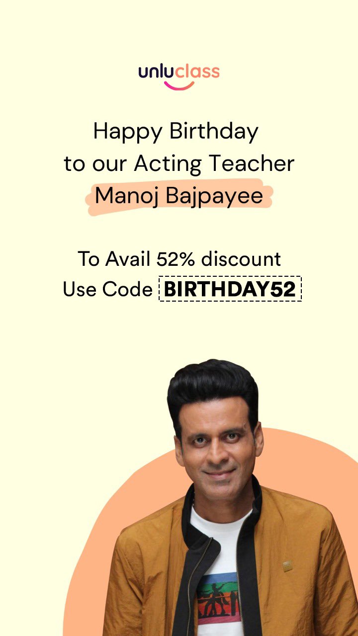 Many many Happy Birthday to you sir.
I just Love your acting Manoj Bajpayee On Unlu 
