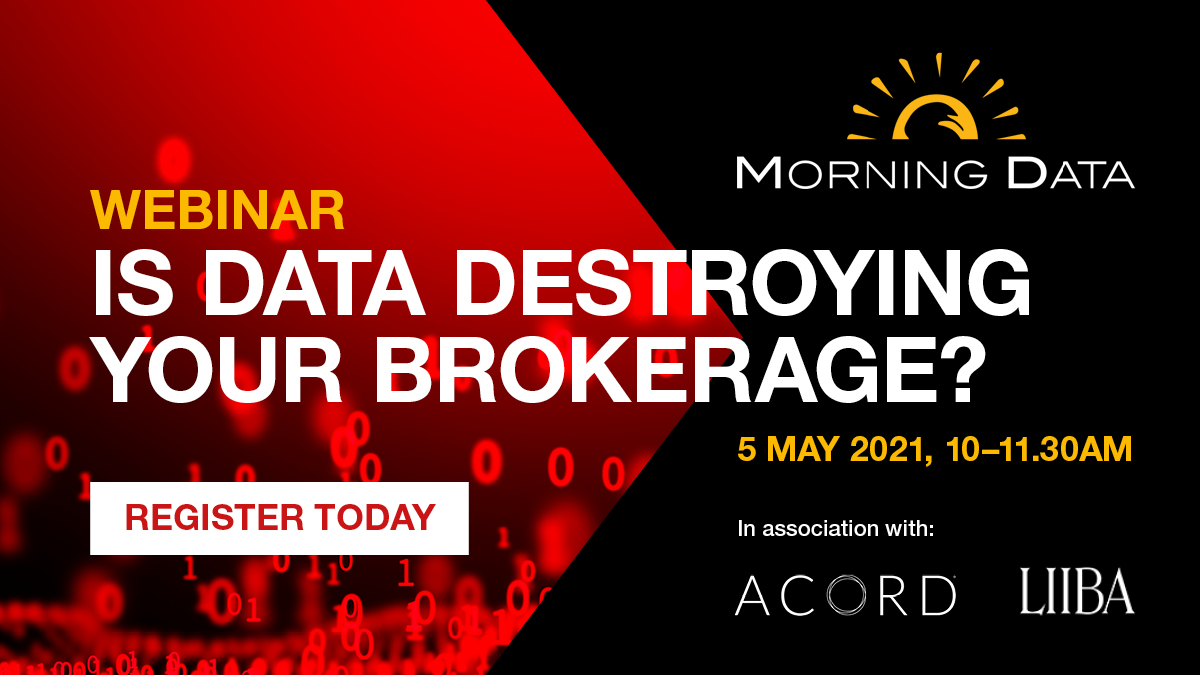 Are you in a data drought? We’re here to help! Join our session, in association with #LIIBA, designed to help you wrap your head around the challenges of big data in 2021.  

It’s a no brainer webinar.morningdata.co.uk/sessions/the-d…

#insurancebroker #bigdata
