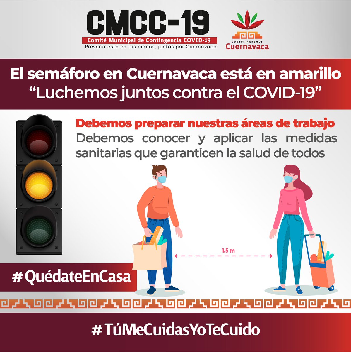 Los contagios por #COVID-19 continúan, no bajemos la guardia y sigamos con los protocolos para el cuidado de nuestra salud. #TúMeCuidasYoTeCuido