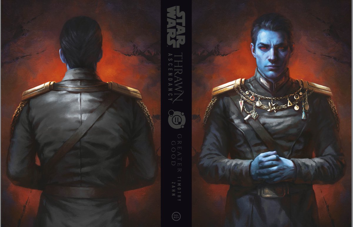 Here's some insights about developing that new  #Thrawn art based on some chats with Tim Zahn. To understand, take a look at the complete jacket that shows the back (I hear that's helpful for costume making).The question was - do Chiss EDF officers have dress uniforms?
