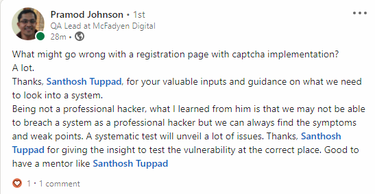 santhoshst's tweet photo. Thank you very much for approaching me, Pramod. Love to help the world move towards a better security.
#PWNTCHA #CAPTCHA #Security #Bots #HumanBots #Happiness :-)
Love to help. To ask help, you just need to be a human! https://t.co/daq7ijTSDo