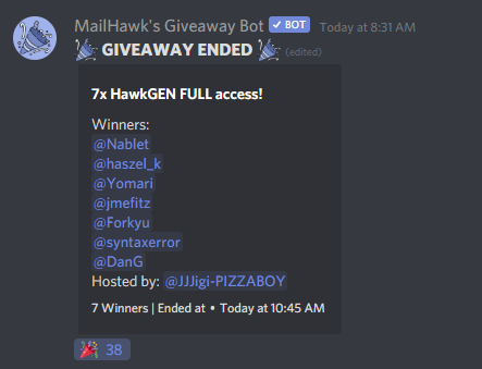 AllHypedThings's tweet image. Looking forward to adding @HawkGenBot / @MailHawkBot to the raffle mix!  Thank you for the opportunity.