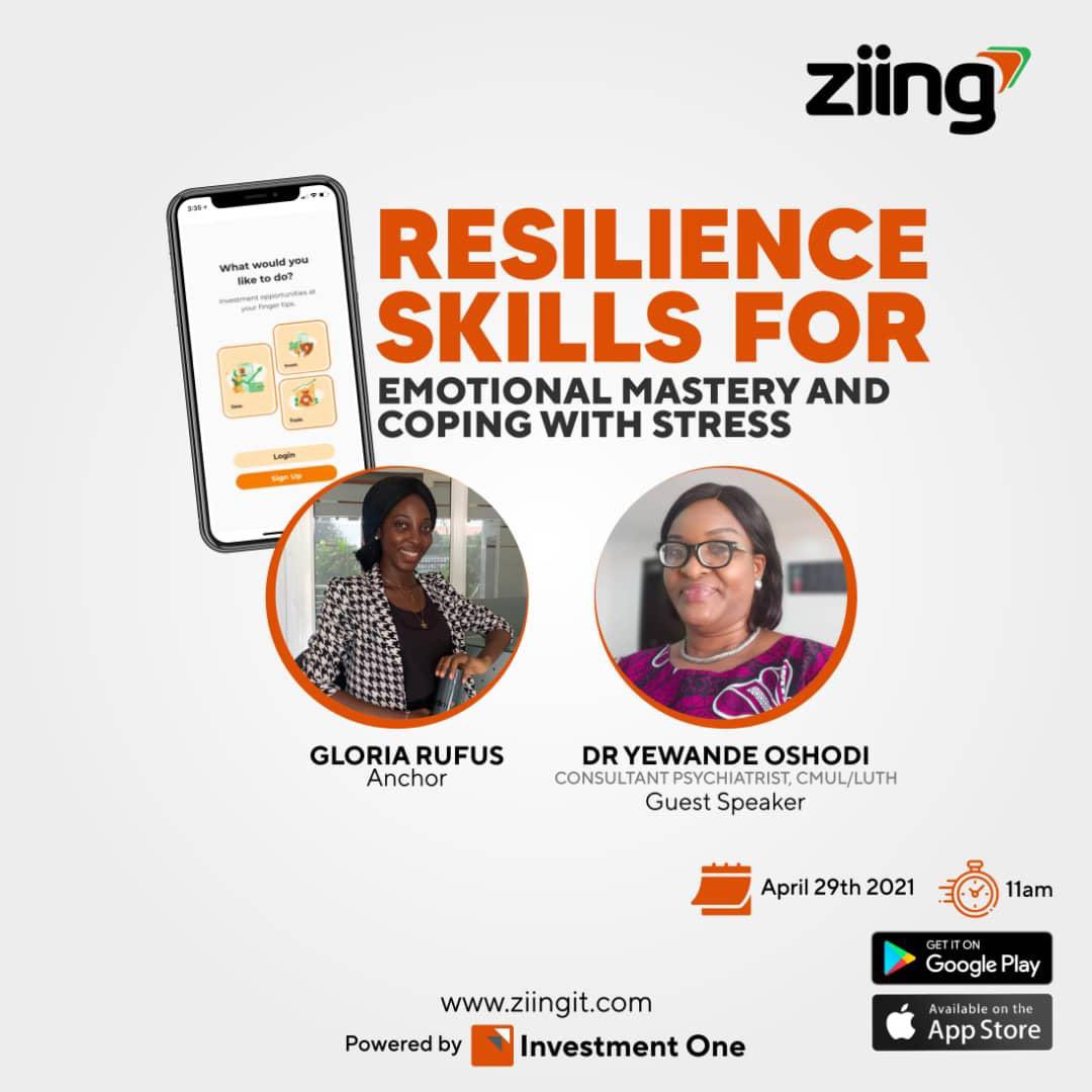 * How do you manage stress?
* How do you take care of your mental health?

Come get answers to these questions from a professional, DR YEWANDE OSHODI ; Consultant Psychiatrist CMUL/LUTH

Click link to register: investment-one.zoom.us/webinar/regist…