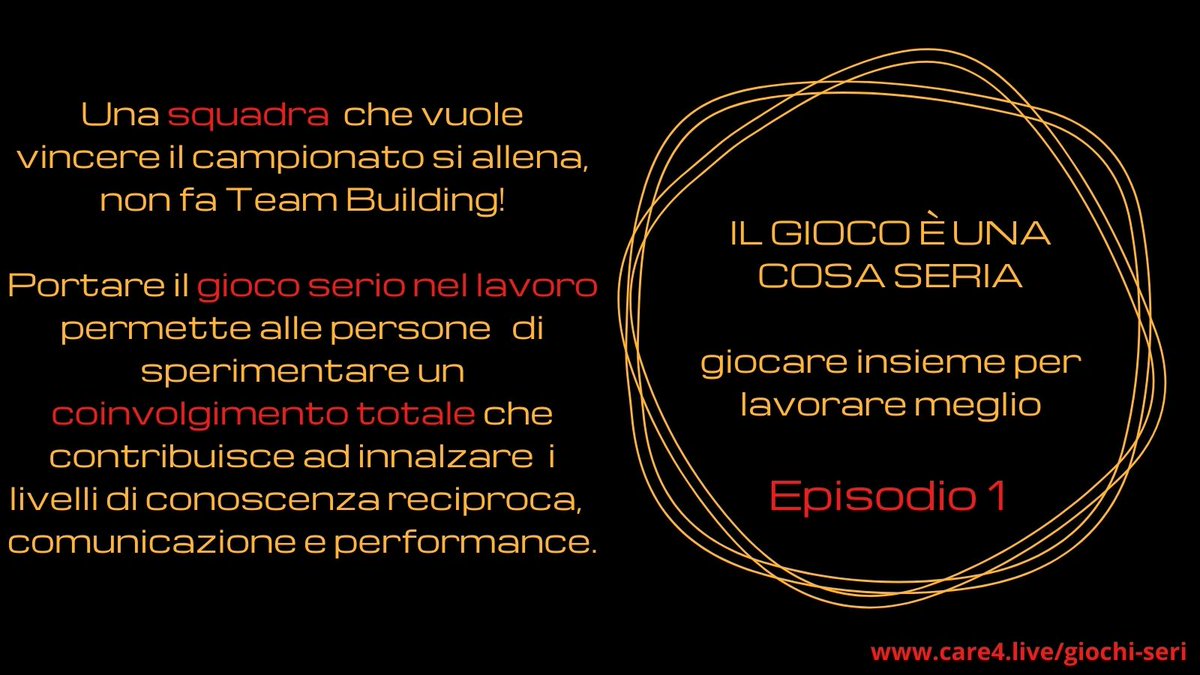 hoxeheome's tweet image. Dopo l&apos;ep. 0, entriamo nel vivo della serie  #C4 che parla del perchè portare i #giochiSeri nel #lavoro aiuti a lavorare meglio. Titolo dell&apos;episodio: il gioco di #squadra. 
Salta a bordo care4.live/giochi-seri/
w/ @lorenzomassacci 

#evoluzione #team #learning #performing #care4