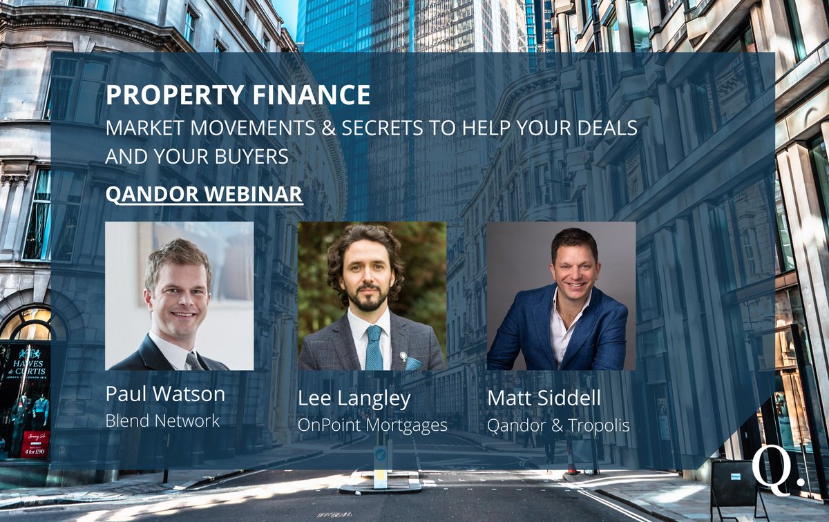 QandorClub's tweet photo. Have you registered for our webinar yet?
Join @MattSiddell, Lee Langley (OnPoint Mortgages) and Paul Watson (@network_blend) for a mortgages market update and some top tips on development finance.
Register here: https://t.co/LFW47gcREi
#propertywebinar #property https://t.co/R3Ia0vvRVT