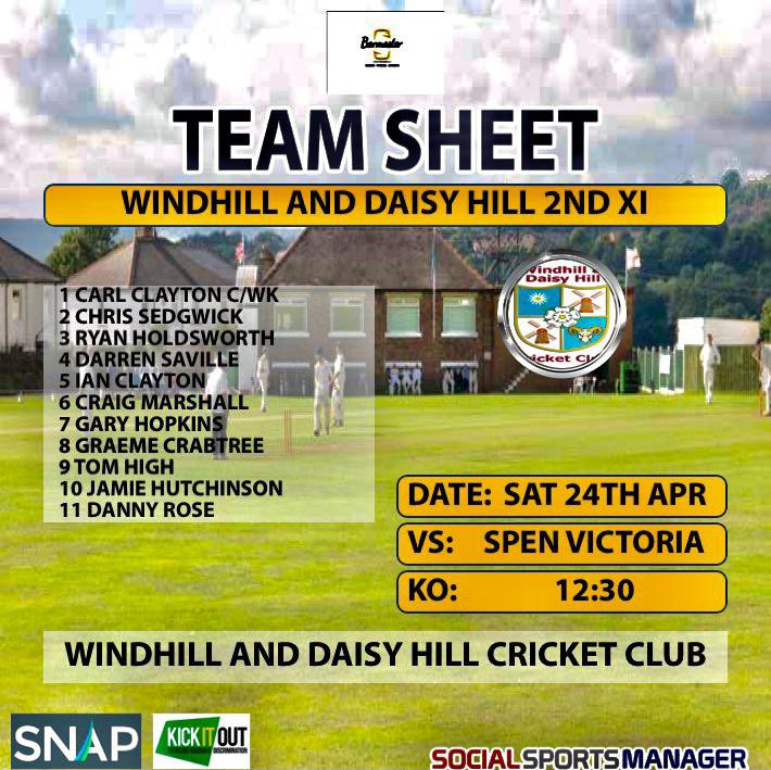 Windhill & Daisy Hill CC (@whdhcc) on Twitter photo Our 1st XI will be looking to bounce back this weekend with a tough game away at <a href="/Great_PrestonCC/">Great Preston CC</a>
Our 2nd XI are playing their first home game of the year, they will be hosting <a href="/SpenVictoriacc/">Spen Victoria CB&AC</a>
Good luck fellas! #upthehill Our 1st XI will be looking to bounce back this weekend with a tough game away at <a href="/Great_PrestonCC/">Great Preston CC</a>
Our 2nd XI are playing their first home game of the year, they will be hosting <a href="/SpenVictoriacc/">Spen Victoria CB&AC</a>
Good luck fellas! #upthehill