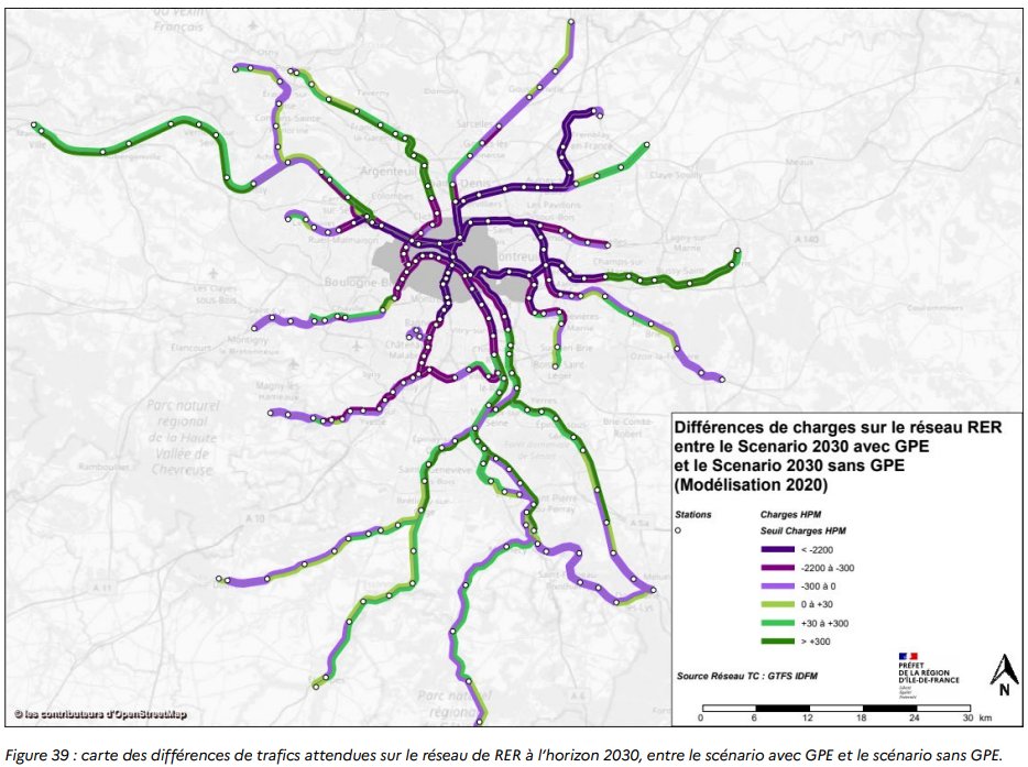 Voici les cartes : RER, Transilien, Metro et TramOn notera que les lignes de tramway et Métro connaîtront une baisse de fréquentation sur l'ensemble du réseauPour le RER et Transilien, c'est plutôt les bouts de lignes qui auront une hausse de charge