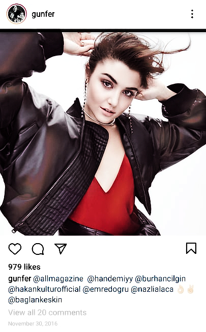 Did you know that Gunfer actually worked first with Hande and later on with Kerem? She worked with Hande in 2016 and 2017 in photoshoots and magazine covers. She started working with Kerem in 2018. Some of the photoshoots and covers they did together in 2016: