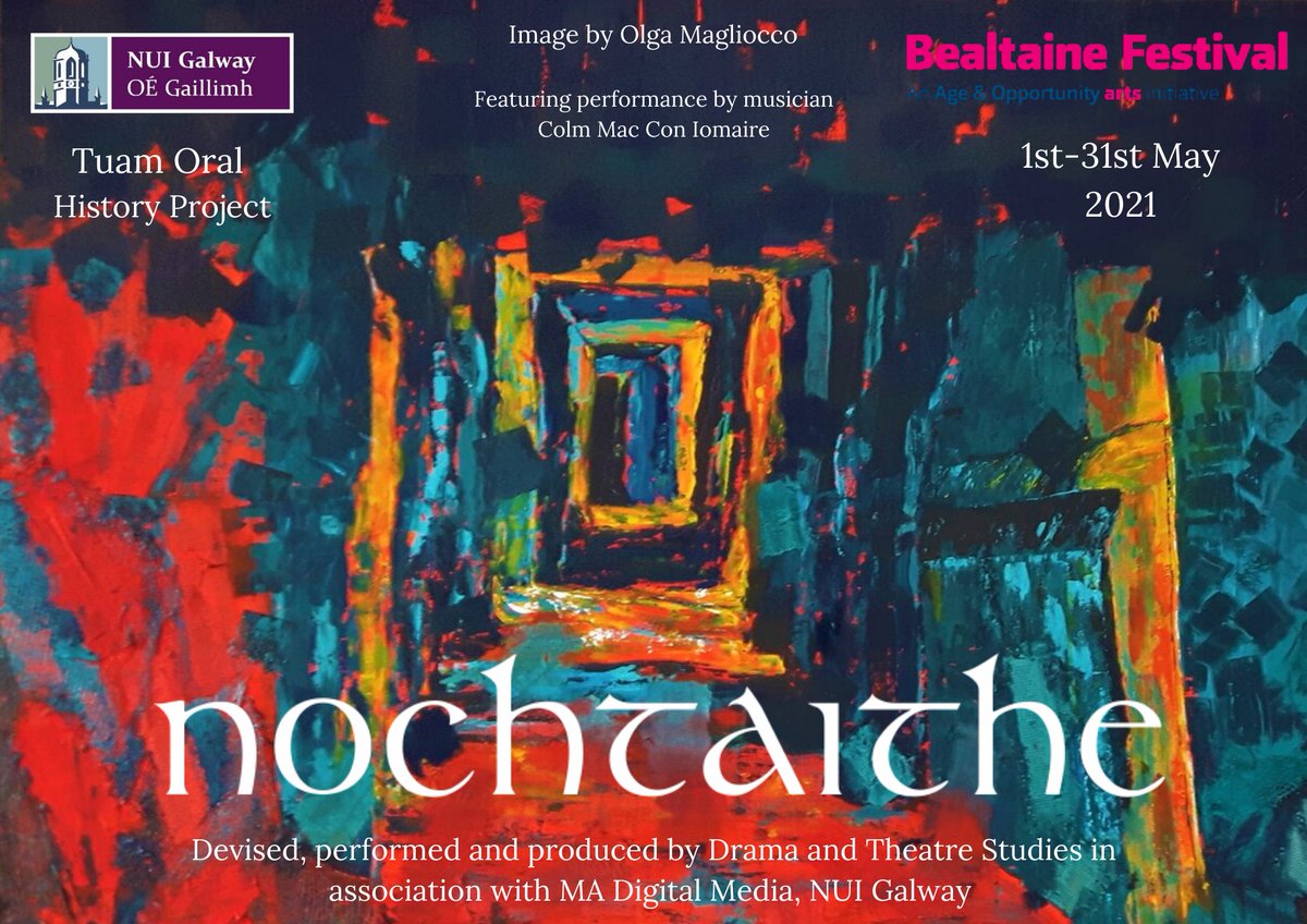 So pleased to showcase @nochtaithe from @NUIGDrama @nuigalway as part of the Tuam Oral History Project @BealtaineFest 1 May. Big hugs to all the sound heads @SarahAnneBuckle @johncun1ngham @stagedreaction @fleshandcircuit @anuproductions @cmacconiomaire @SchoolENCA @miclights