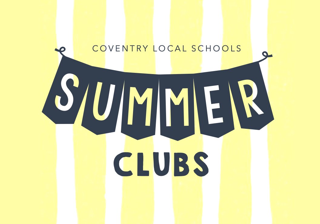 ☀️Are you looking forward to summer? We are too! Coventry Local Schools is excited to announce a variety of Summer Clubs! Please visit coventryschools.org/SummerClubs.as… for more information!