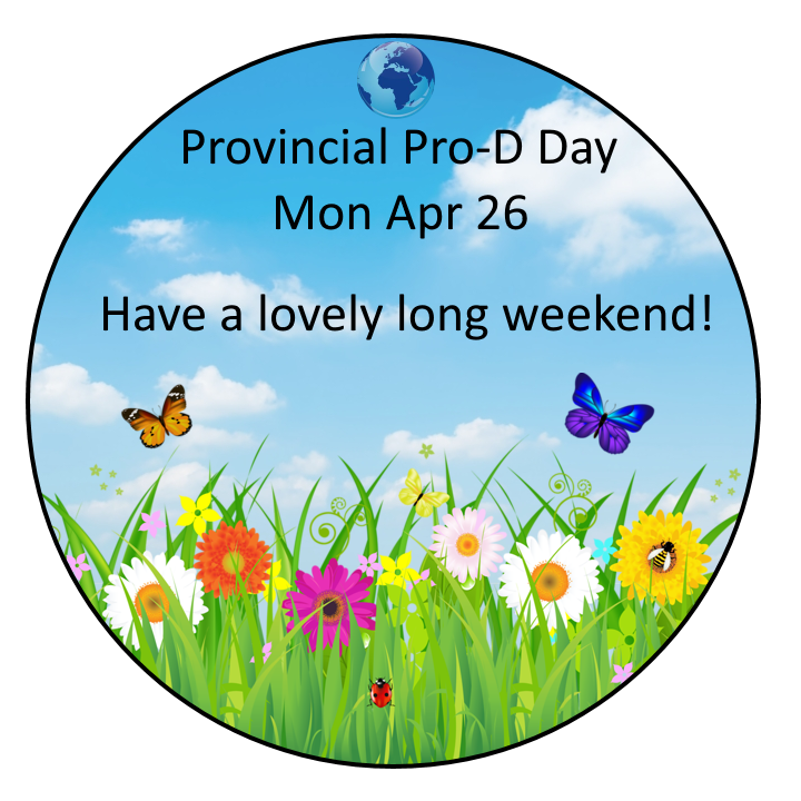 Reminder that Lord Kitchener is closed on Monday for a Professional Development Day for staff.