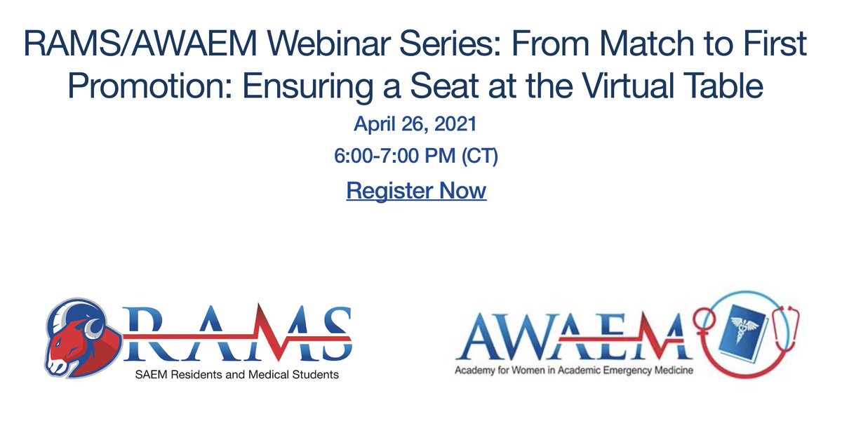 Join us for the second installment in the webinar series, "From Match to First Promotion," will take place on April 26 at 6:00 PM CT with Ensuring a Seat at the Virtual Table. 
ow.ly/WuLl50Ewtwp