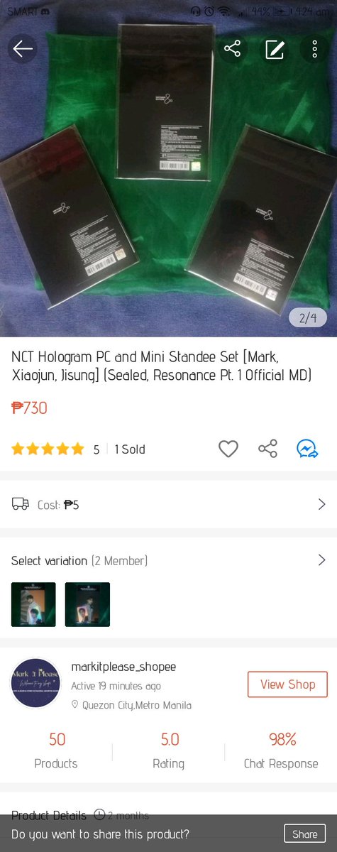 I posted mine around 2 months ago. The other seller posted just 49 days ago. I just saw it now as I'm browsing (aka stress-shopping) on Sh0pee. Note that originally I also added Mark ver. in the variation, but pulled it back since I decided to keep Mark's. (2/n)