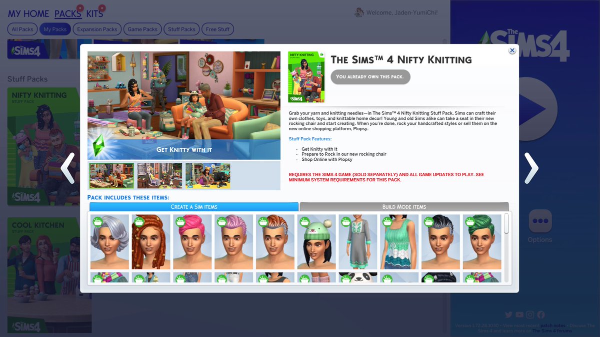 Yay! worth updating & getting online, I am playing atm Vanilla & clean start over cause im not sure I want to go through all mymods, but saved my folder that has mods for another day to look through. 
This pack looks fun especially with the new skill!
So happy!! #TheSims4