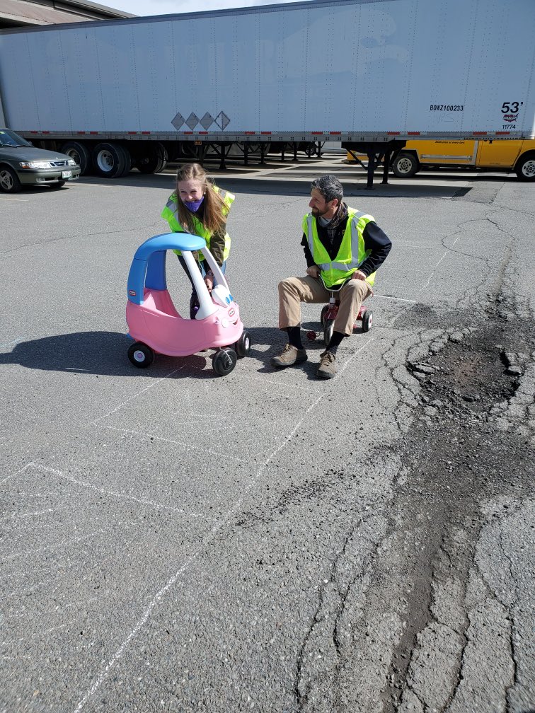 T3 awareness specific to cyclists. Taking it back to your younger years with the kids toys. But made people smile. @Mainepkgsafety <a href="/ron_mayorga1/">Ron Mayorga</a> <a href="/UPSers/">UPSers</a> <a href="/amy_madeira/">Amy Madeira</a> #nedapril2021