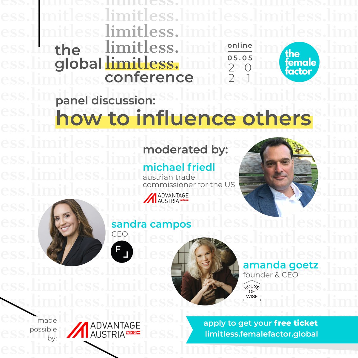 mfriedl_nyc's tweet photo. At the upcoming global limitless conference by @femalefactor_ I've the honour of hosting the stage in NYC interviewing great female leaders @LisaBodell, @AmandaMGoetz and @SandraCamposNYC @wko_aw @WKOe
#limitlessconf #thefemalefactorย https://t.co/7nOf8oqksJ https://t.co/1xbxjk4d6h