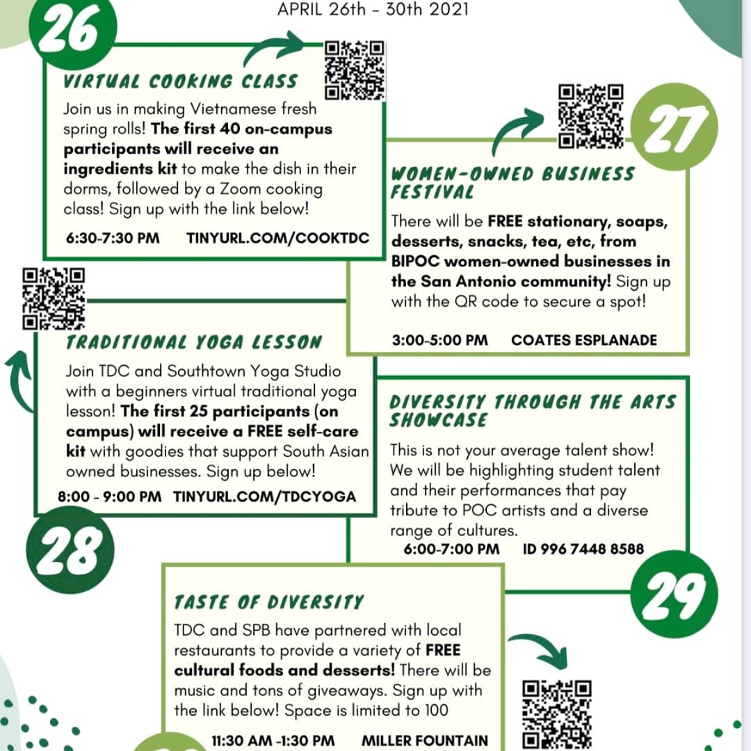 trinityutdc's tweet image. 🗓 Mark your calendar 🗓 Next week we'll present events from April 26th-30th to celebrate Diversity Week! We hope to see you all, and please register for the events before spots fill up. Links can be found in our bio, and Happy Friday!