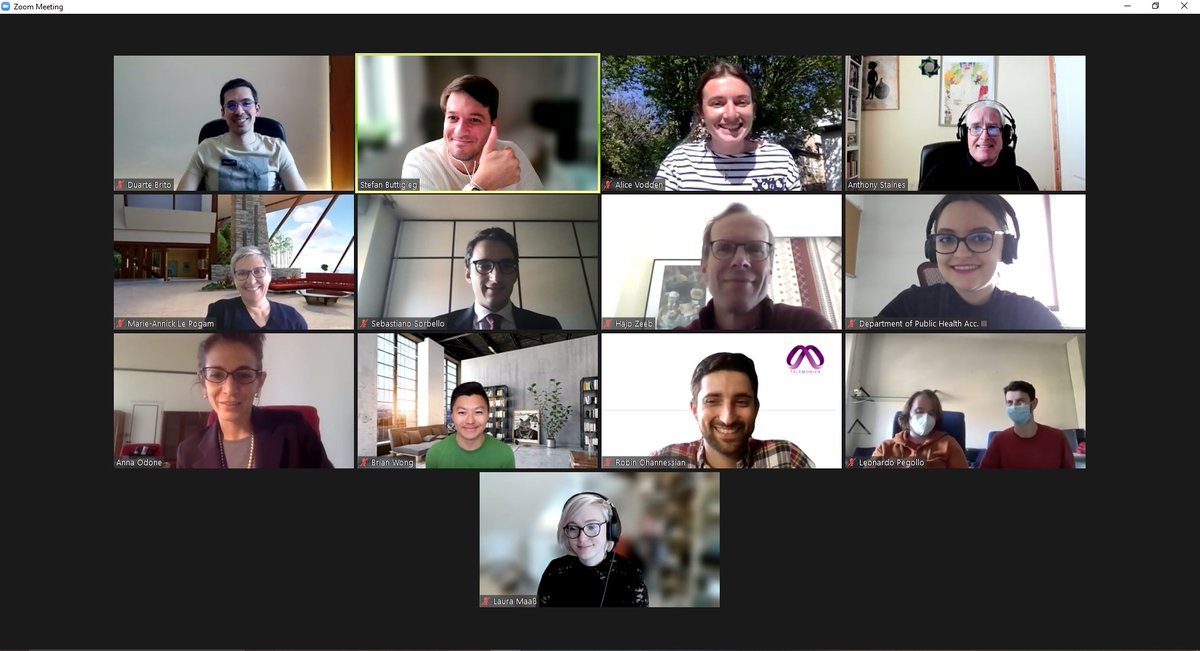 Fantastic kick-off today with the @euphadh steering committee with great and practical ideas💡!

We love the smiling faces and energy to take the digital transformation of #publichealth to the next level in Europe🇪🇺

#digitalhealth #EPH2021

@odoneanna <a href="/stefanbuttigieg/">Stefan Buttigieg #DigitalHealth #HealthData</a> <a href="/EUPHActs/">EUPHA</a>