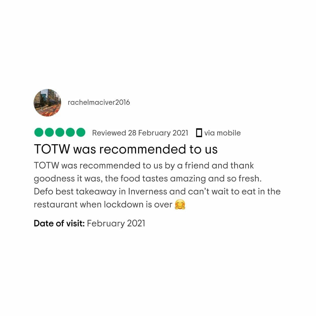 TOTWSH's tweet photo. These wonderful reviews have made our day ๐ธ
It's the love, kind words and immense support that you give us that keep us going!
See you at the restaurant soon ๐คฉ
#customerreviews #Indiantakeaways #Scotland #smallbusiness #foodie https://t.co/xPg52ZLupw