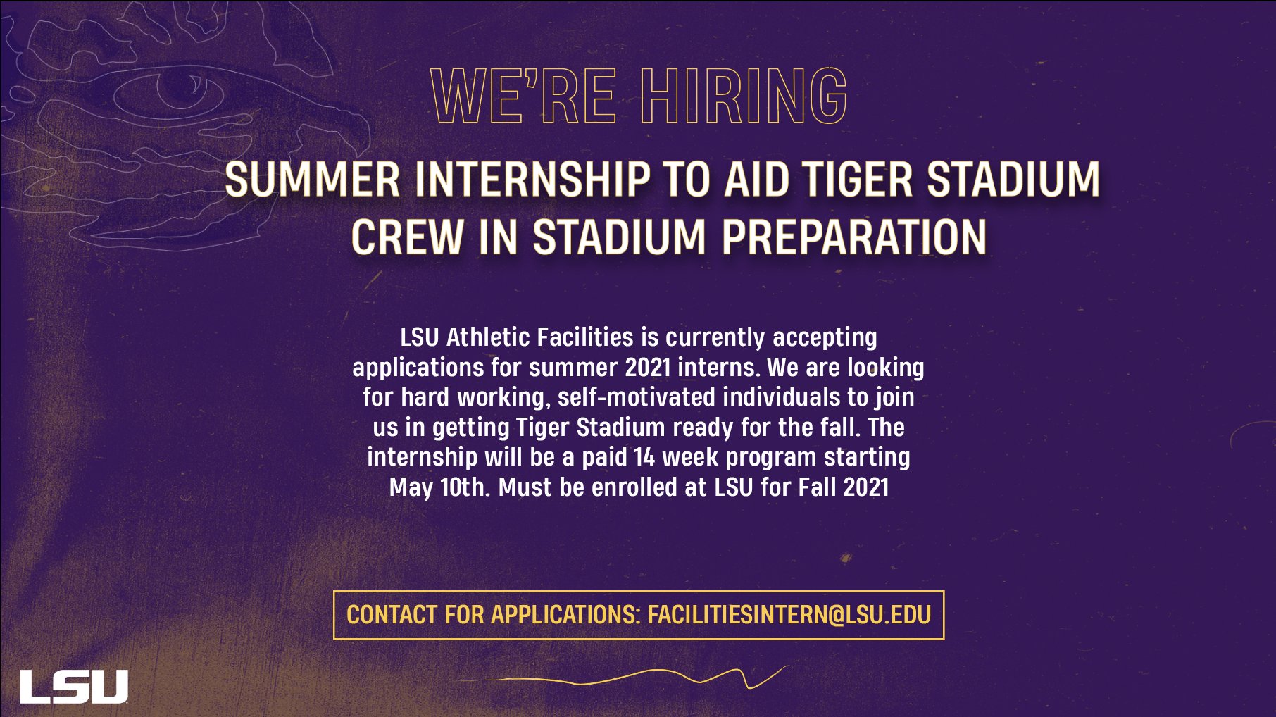 LSU Sport Management on Twitter "Internship Opportunity LSU Athletic